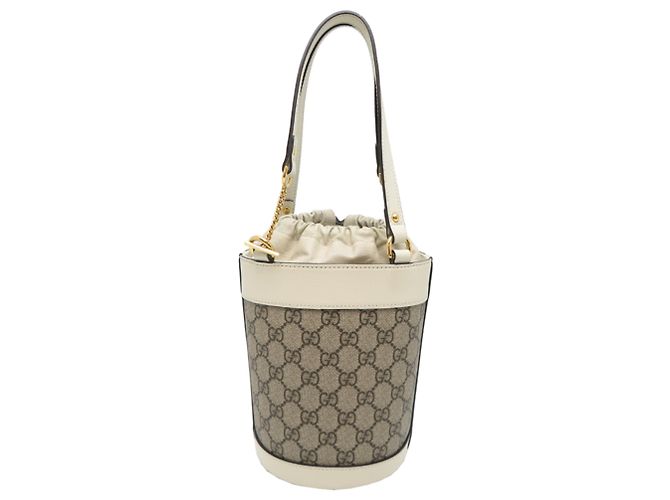 Borsa a secchiello Gucci Logo Horsebit Bianco - vista 2