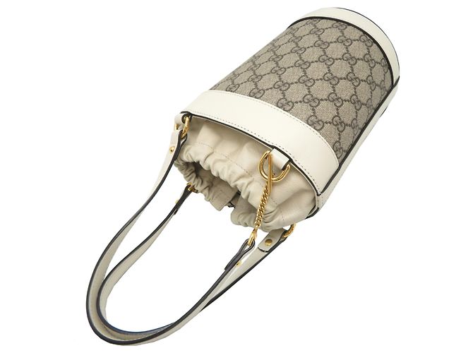 Borsa a secchiello Gucci Logo Horsebit Bianco - vista 4