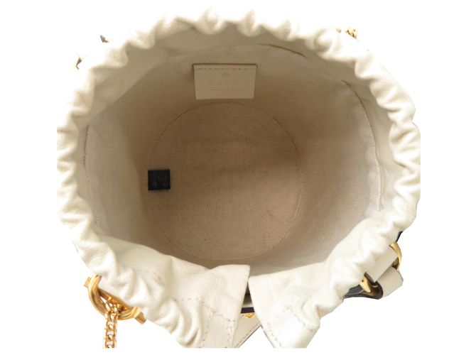 Borsa a secchiello Gucci Logo Horsebit Bianco - vista 6