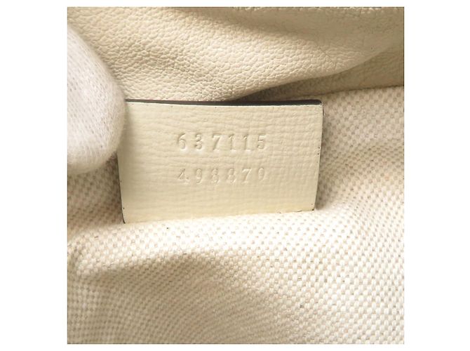 Borsa a secchiello Gucci Logo Horsebit Bianco - vista 8