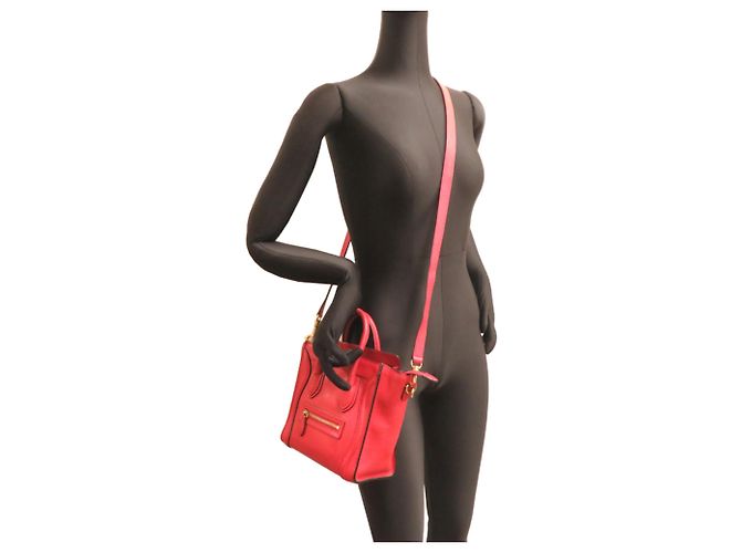 Céline Borsa a mano Nano Shopper da donna Celine Luggage Rosso - vista 9