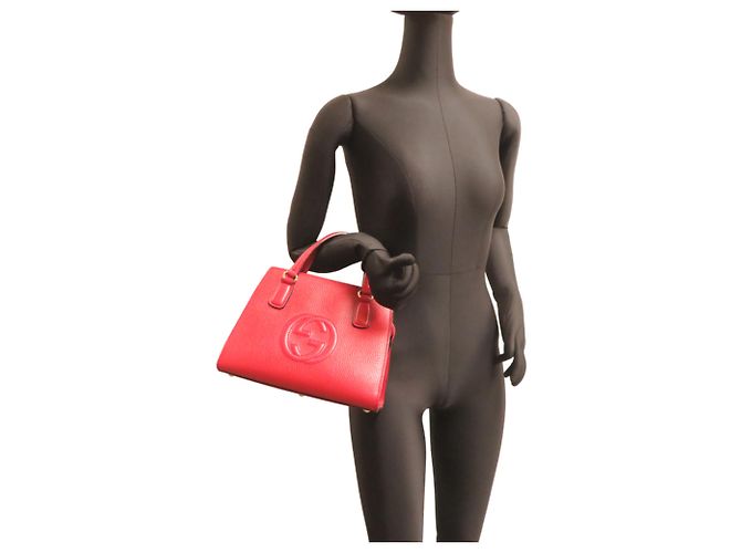 Borsa Gucci Soho in pelle rossa Rosso - vista 8