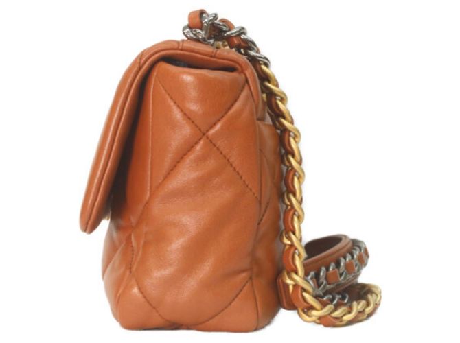 Borsa a Spalla Chanel 19 Small Chain Marrone - vista 2