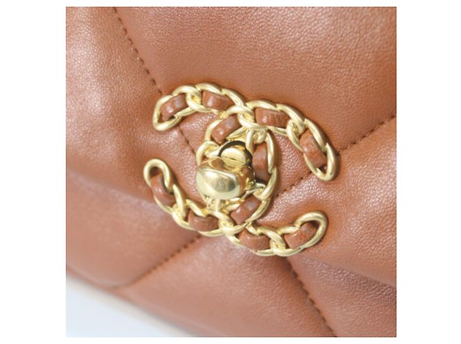 Borsa a Spalla Chanel 19 Small Chain Marrone - vista 6