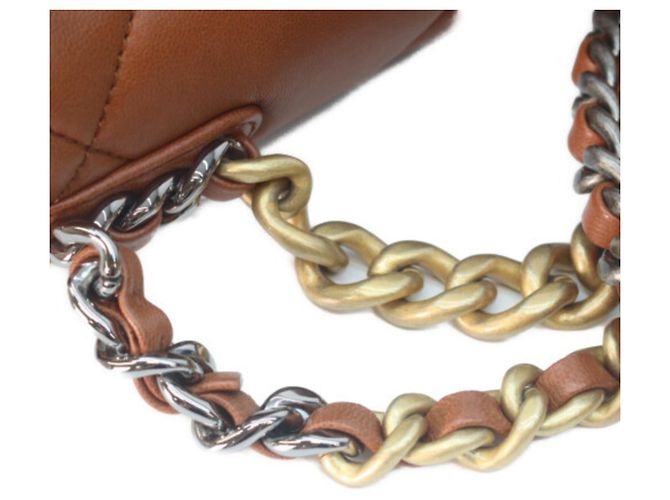 Borsa a Spalla Chanel 19 Small Chain Marrone - vista 7