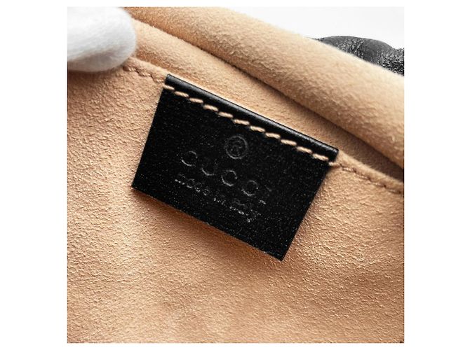 Borsa a tracolla con coulisse Gucci Horsebit 1955 Nero - vista 9