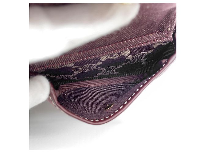 Céline Borsa a tracolla Celine Triomphe in jacquard e pelle Rosso - vista 7