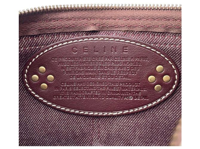 Céline Borsa a tracolla Celine Triomphe in jacquard e pelle Rosso - vista 8