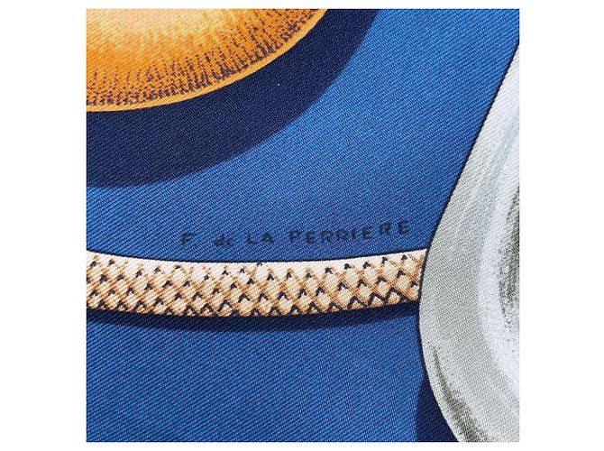 Hermès Hermes Seidentuch Carre 90 Cannes & Pommeaux Blau Grün - Ansicht 7