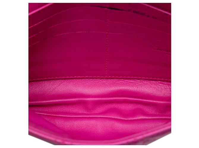 Pochette Cannage in agnello rosa Dior - vista 4