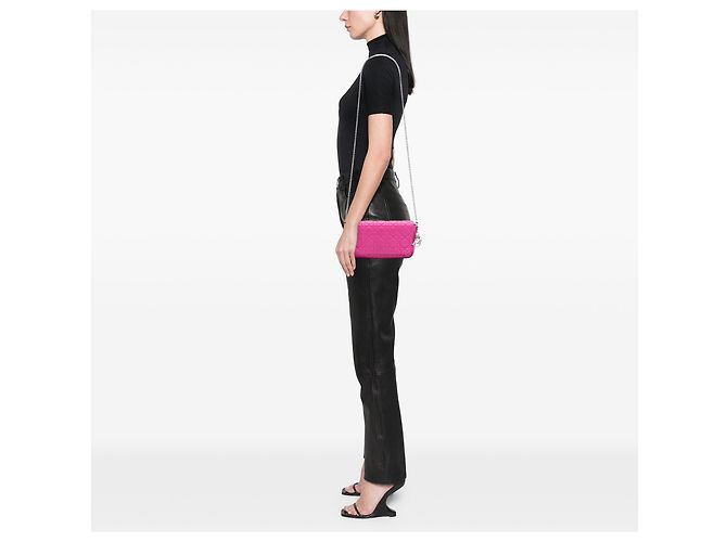 Pochette Cannage in agnello rosa Dior - vista 6