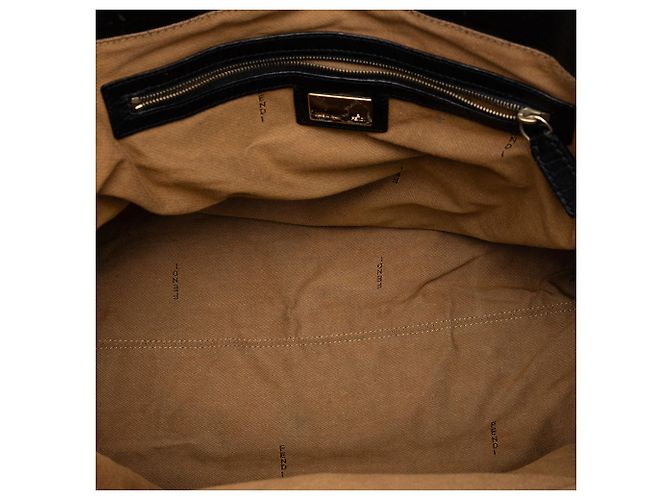 Borsa Fendi Blue Large Pequin Canvas Etniko Du Jour - vista 4