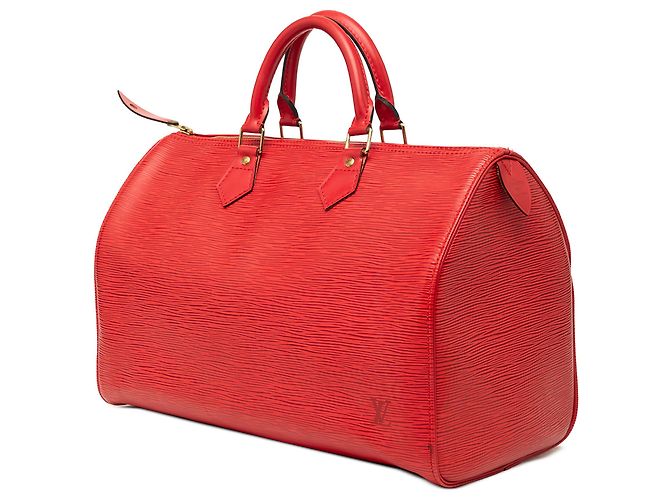 Louis Vuitton Speedy 35 in pelle Epi rossa Rosso - vista 2