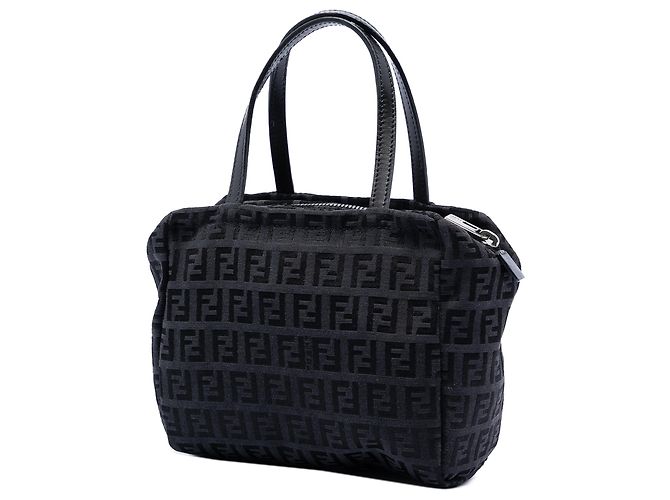 Bolsa de mão Fendi em lona Zucchino preta Preto - vista 2