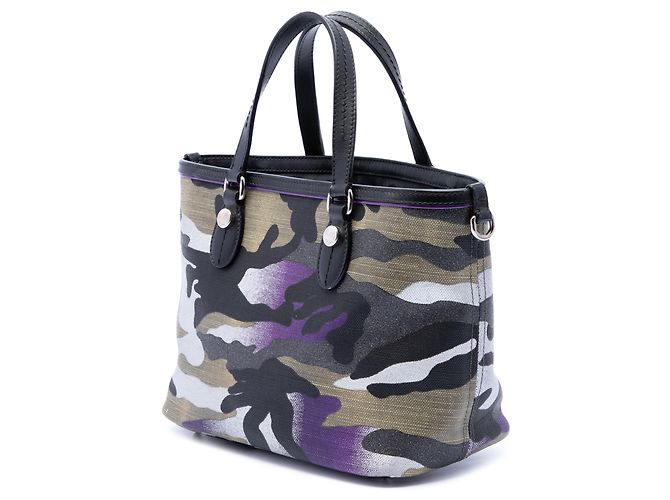 Dior Purple Anselm Reyle Mini Canvas Camouflage Shopping Tote - Ansicht 2