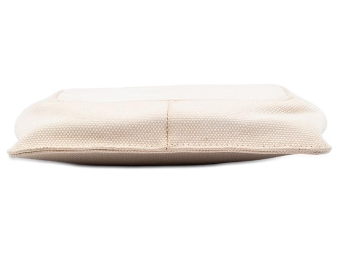 Fendi Borsa a tracolla in tela bianca FF Bianco Bianco sporco - vista 3