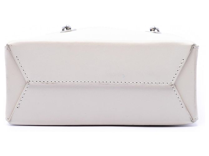 Tote de compras Fendi em couro branco pequeno - vista 3