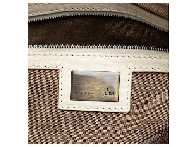 Borsa Fendi Etniko Du Jour in pelle bianca, Large Bianco - vista 5