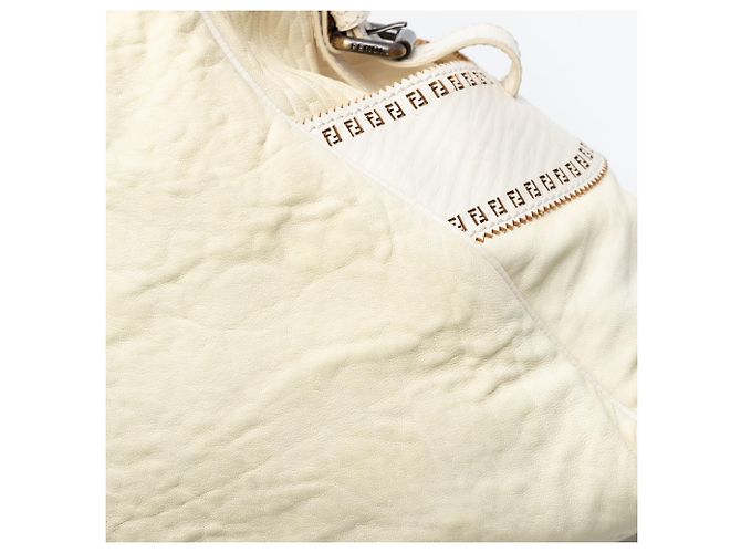 Borsa Fendi Etniko Du Jour in pelle bianca, Large Bianco - vista 6