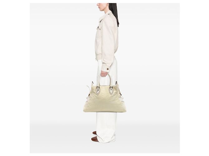 Borsa Fendi Etniko Du Jour in pelle bianca, Large Bianco - vista 7