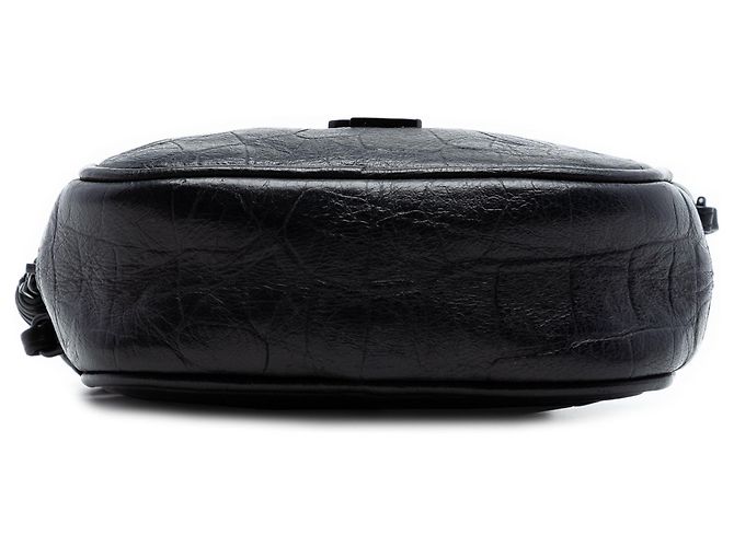 Saint Laurent Black Mini Croc Embossed Leather Blogger Camera Bag Schwarz - Ansicht 3