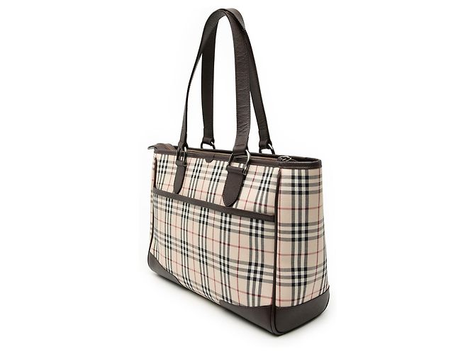 Burberry Beige House Check Canvas Tote - Ansicht 2