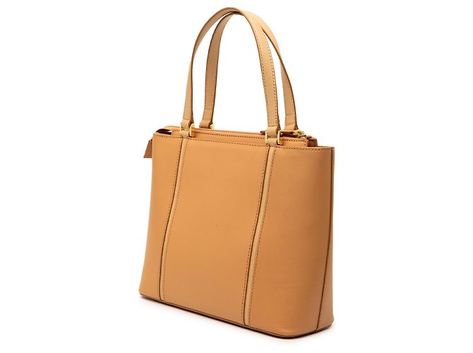 Tote in pelle marrone Burberry Caramello - vista 2