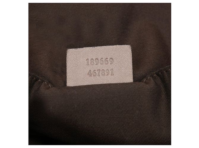 Tote Gucci in tela GG beige con banda Web - vista 6