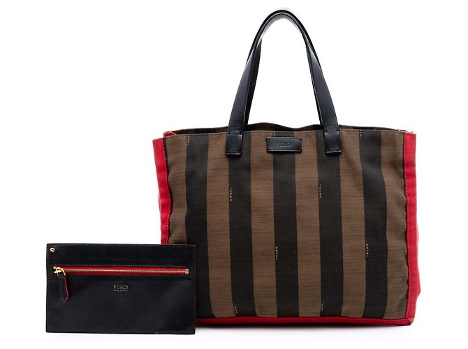 Fendi Brown Pequin Canvas Simply Shopping Tote Braun - Ansicht 7