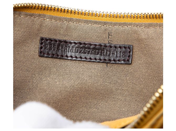 Pochette Fendi Yellow Pleated Nubuck FF Chain Amarillo Mostaza - vista 5