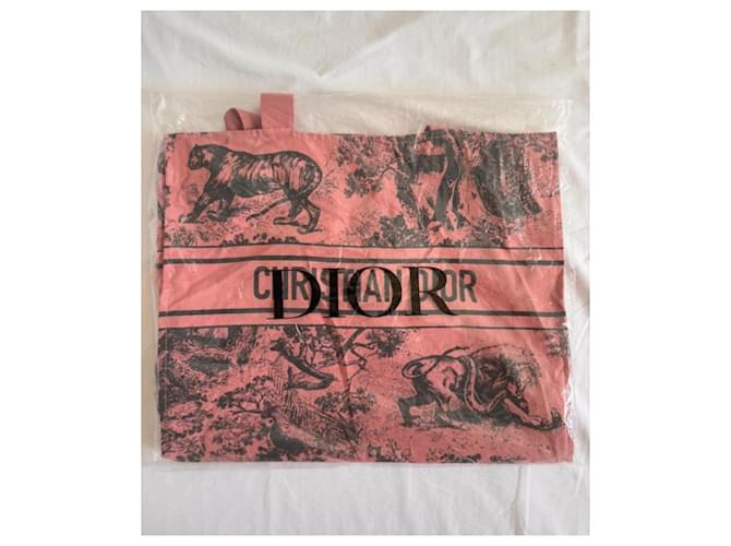 Dior Tote Bag Dioriviera in Tela Rosa Nero - vista 2