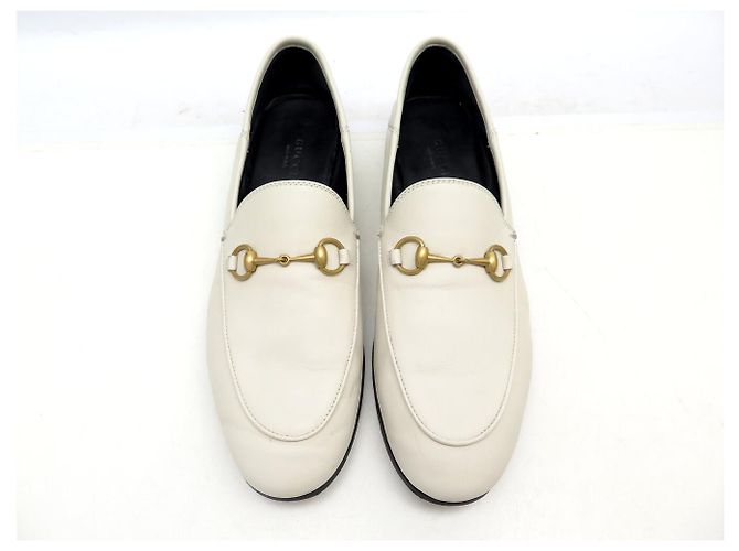 MOCASSINI GUCCI BIT 414998 PELLE CREMA 39.5 IT 40 FR Crudo - vista 10
