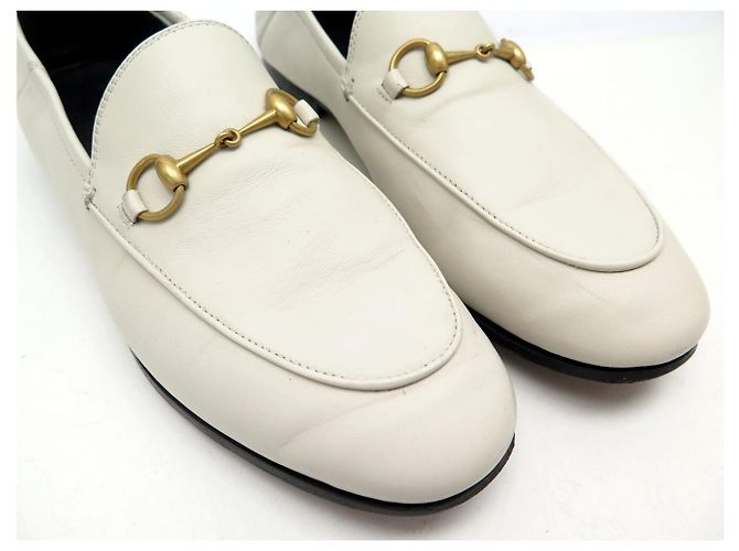 MOCASSINI GUCCI BIT 414998 PELLE CREMA 39.5 IT 40 FR Crudo - vista 11