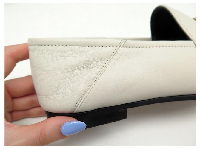 MOCASSINI GUCCI BIT 414998 PELLE CREMA 39.5 IT 40 FR Crudo - vista 12