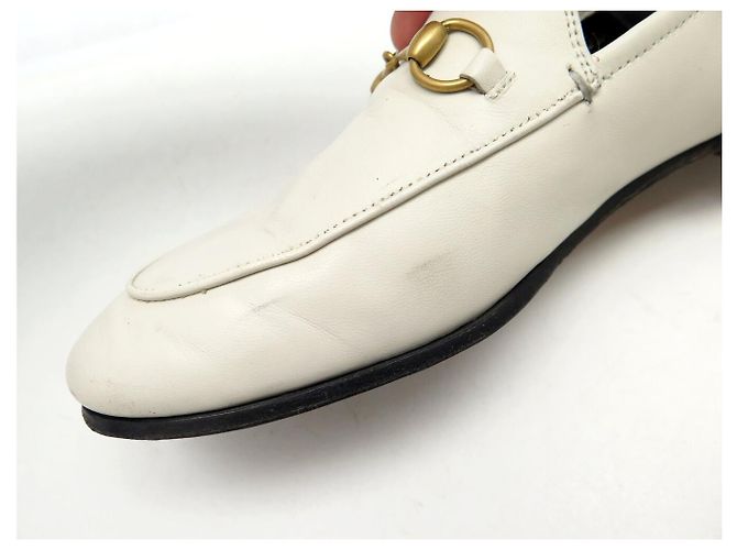 MOCASSINI GUCCI BIT 414998 PELLE CREMA 39.5 IT 40 FR Crudo - vista 13