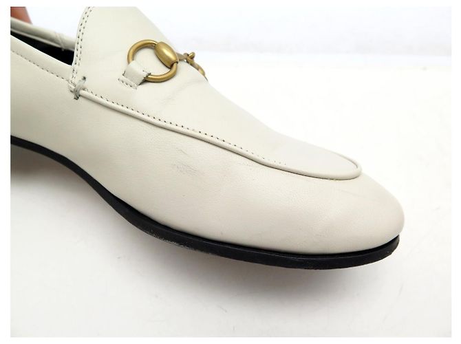 MOCASSINI GUCCI BIT 414998 PELLE CREMA 39.5 IT 40 FR Crudo - vista 14