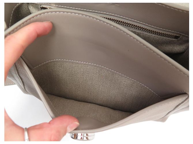 Chloé NUOVA BORSA A MANO CHLOE TESS IN PELLE GRAIN GRIGIA A SPALLA Grigio - vista 10