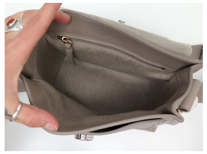 Chloé NUOVA BORSA A MANO CHLOE TESS IN PELLE GRAIN GRIGIA A SPALLA Grigio - vista 11