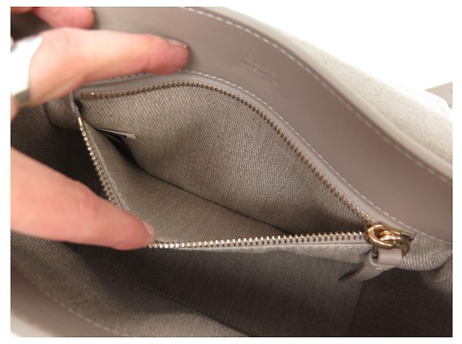 Chloé NUOVA BORSA A MANO CHLOE TESS IN PELLE GRAIN GRIGIA A SPALLA Grigio - vista 13
