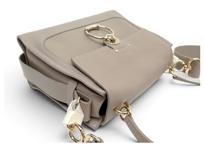 Chloé NUOVA BORSA A MANO CHLOE TESS IN PELLE GRAIN GRIGIA A SPALLA Grigio - vista 4