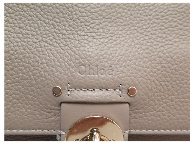 Chloé NUOVA BORSA A MANO CHLOE TESS IN PELLE GRAIN GRIGIA A SPALLA Grigio - vista 5