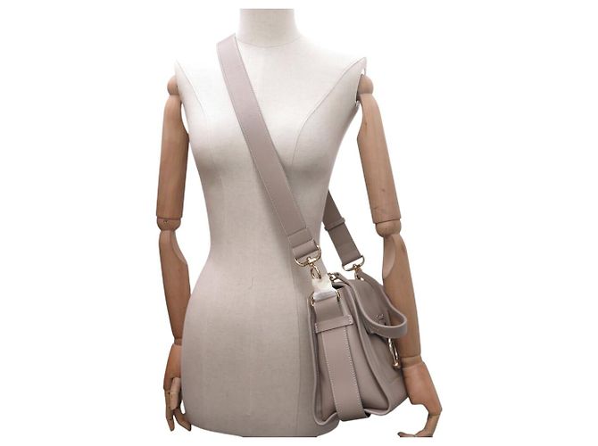 Chloé NUOVA BORSA A MANO CHLOE TESS IN PELLE GRAIN GRIGIA A SPALLA Grigio - vista 7