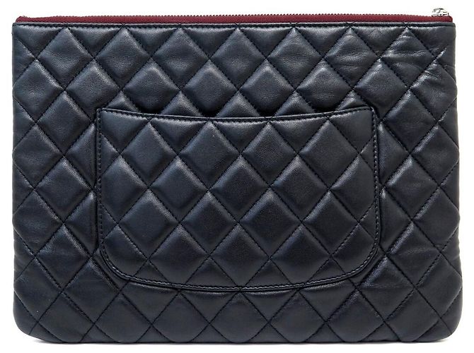 NEUF SAC CHANEL POCHETTE ZIPPEE CLASSIQUE CUIR MATELASSE A82545 POUCH BAG Noir - vue 2