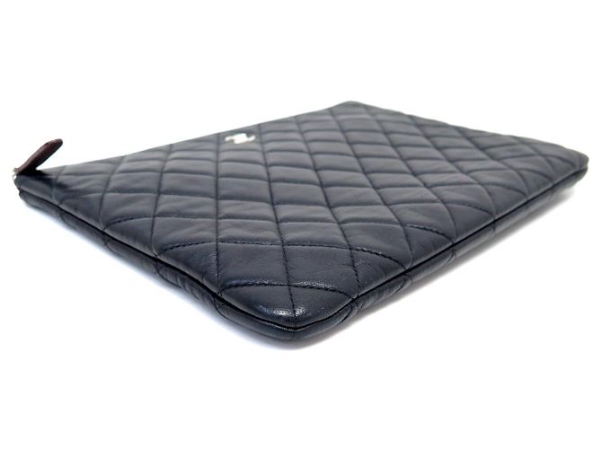 NEUF SAC CHANEL POCHETTE ZIPPEE CLASSIQUE CUIR MATELASSE A82545 POUCH BAG Noir - vue 3