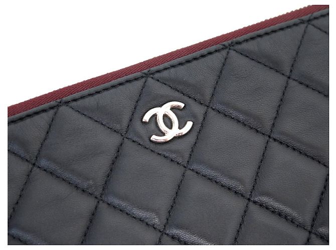 NEUF SAC CHANEL POCHETTE ZIPPEE CLASSIQUE CUIR MATELASSE A82545 POUCH BAG Noir - vue 5