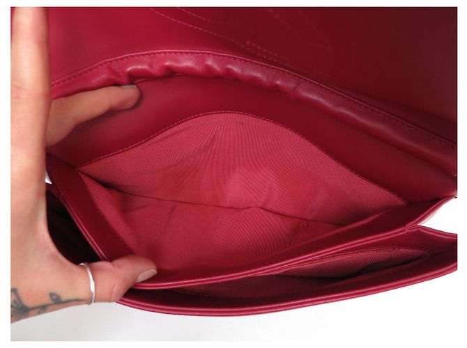 BORSA CHANEL TIMELESS SIMPLE FLAP CAMELIA IN VELLUTO A SPALLA Rosso - vista 12