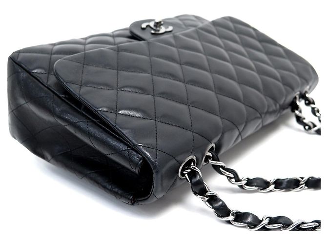 BORSA CHANEL TIMELESS JUMBO FLAP PELLE MATELASSÉ NERO - vista 4