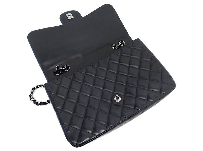 BORSA CHANEL TIMELESS JUMBO FLAP PELLE MATELASSÉ NERO - vista 8
