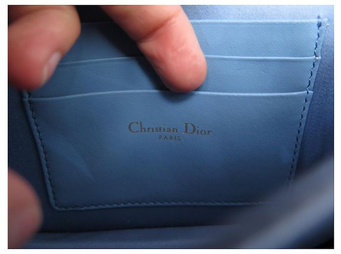 Christian Dior NUOVA BORSA MY DIOR MINI MICRO PERLE CANNAGE S0980OIBE BLU - vista 11