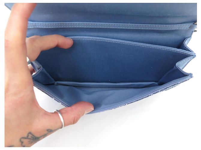 Christian Dior NUOVA BORSA MY DIOR MINI MICRO PERLE CANNAGE S0980OIBE BLU - vista 7
